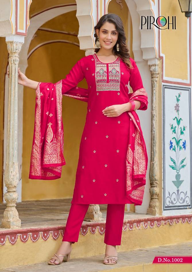 Mahiye By Pirohi Viscose Silk Banarasi Dupatta Readymade Suits